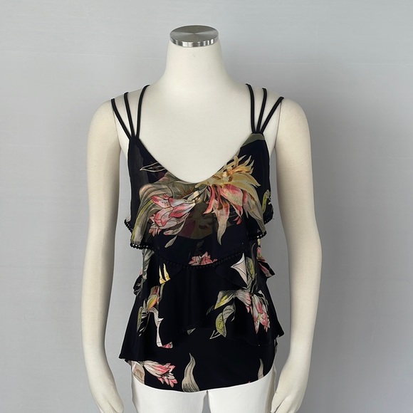 WHBM Tiered Floral Print tank top X Small - Picture 4 of 11